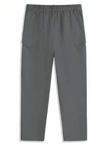 Manfinity Homme Men's Casual Solid Color Cargo Pants - smoke gray - View 2