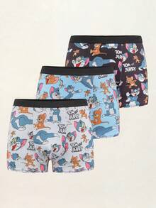 TOM & JERRY X SHEIN 男童卡通印花平角内裤 - 彩色 - 查看 1