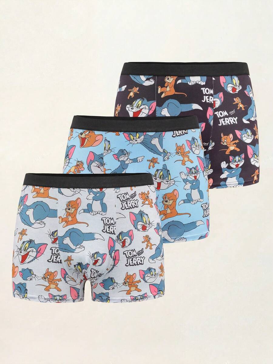 TOM & JERRY X SHEIN 男童卡通印花平角内裤 - 彩色 - 查看 1