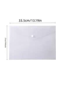 4/12PCS Classic Style A4 File Folders - Transparent PP Envelope Folders With Snap Closure, Thick High-Capacity Storage Pouches, Suitable For Students And Office Use, Professional Look, Streamlined Design, Durable Material, File Sleeves, Business Use - Thickened portfolio - View 2