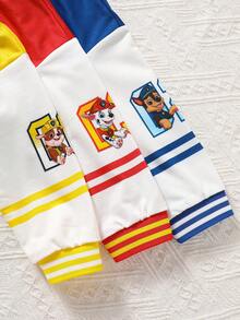 SHEIN | PAW Patrol 3件組小男孩運動休閒衛衣，紅/藍/黃球類運動元素結合主題角色圖案，運動風易搭配，適合秋冬 - 彩色 - 查看 8