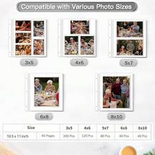 Self Adhesive Magnetic Scrapbook Album With 40 Pages,Linen Hardcover Diy Photo Album Including Metallic Pen And Diy Accessories, Photos Back To School,Back To School,School Supplies - pink - View 7