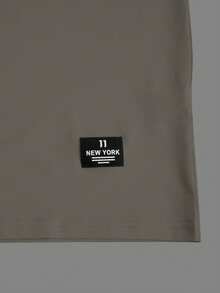Manfinity Homme Conjunto de camiseta de manga corta, cuello redondo, holgada y casual para el verano - Gris - Ver 3