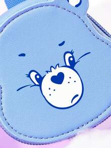 SHEIN X Care Bears Cute Bear Shaped Mini Coin Purse With Keychain, Can Be Used As Bag Charm, For Coins, Earbuds And Small Accessories - Blue - View 4