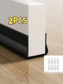 SHEIN 2pcs Adjustable Soft Rubber Door Draft Strips - Waterproof Windproof Noise-Reducing Insect-Proof Sealing Strips, Reusable Adhesive Door Bottom Protectors, Suitable For All Door Types, -Saving Soundproofing - 2pcs - View 6