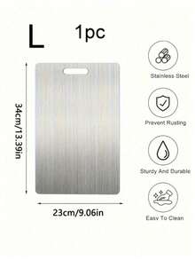 Silver Stainless Steel Chopping Board, Suitable For Both Sides, Ideal For Cutting Poultry, Fish, And Fruits And Vegetables. Resists Odors, Stains And Rust. Can Replace Traditional Chopping Boards. Essential For The Kitchen. Easy To Clean With Water. - Multicolor - View 16