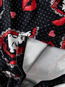 Chillnights Betty Boop x SHEIN Set 2 Potong Bra dan Celana Dalam Hipster Motif Betty - MultiWarna - View 5