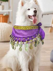 PETSIN 1PC Shiny Sequin Pet Waist Chain Decor, Cute Hip Dance Ornament For Corgi Dogs - Multicolor - View 3