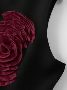 GlowEve CURVE 大尺碼女款 3D 花卉浪漫約會通勤時尚百搭春夏度假休閒兩件套 - 彩色 - 查看 3