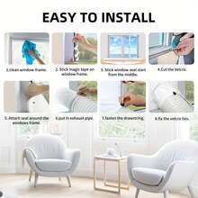 Adjustable Connector Universal Window Sealing Strip, Suitable For Multiple Sizes, With Zipper And Adhesive Fasteners, Suitable For All Portable Air Conditioners. The New Upgrade Has Added Cuffs, Which Can Provide Better Sealing Effect. - White - View 3