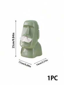 Zazumi 1PC Creative Easter Island Moai Statue Tissue Box Holder, Premium Waterproof Resin With Smooth Glossy & Speckled Matte Finish, Exquisite 3D Stone Head Sculpture Design, Multi-Functional Facial Tissue Dispenser Napkin Storage Organizer - Multicolor - View 11