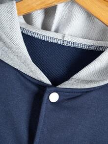 Jaket Baseball Berkerudung Keren untuk Remaja Musim Gugur/Dingin, Potongan Longgar - MultiWarna - View 4