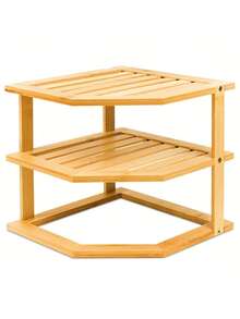 1 PC 3 Tier Corner Shelf Space Saving Sturdy Durable Easy Clean Quick Assembly Multipurpose Storage Rack Organizer For Kitchen Pantry Countertop Cabinet Organization Must Have Home Decor Gift - multicolor - View 7