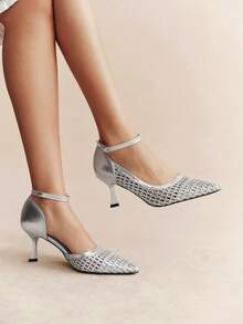 Rosivie Women's Fashion Elegant Commuter Pointed Toe High Heels - Silver - View 7