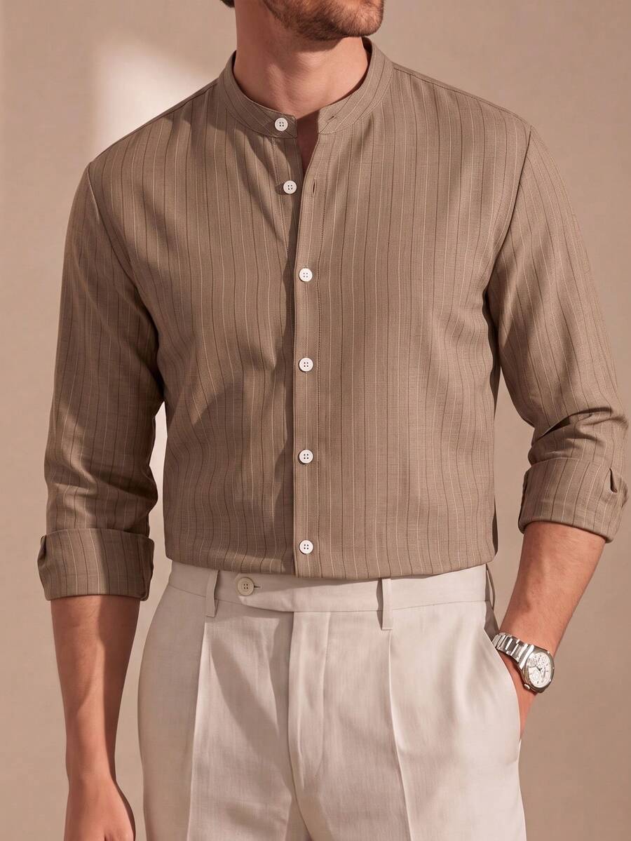 Core Aspect Camisa casual versátil para hombre para ir al trabajo - Multicolor - Ver 1