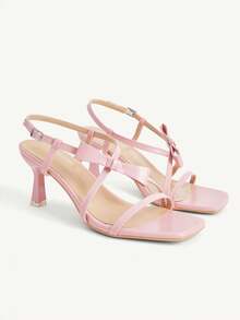 CUCCOO CHICEST Pink Thin Heel Square Toe Bow With Women's High Heels Summer - Pink - View 7