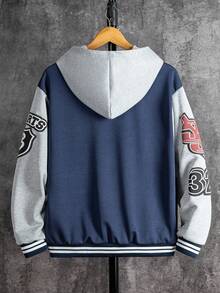 Jaket Baseball Berkerudung Keren untuk Remaja Musim Gugur/Dingin, Potongan Longgar - MultiWarna - View 2