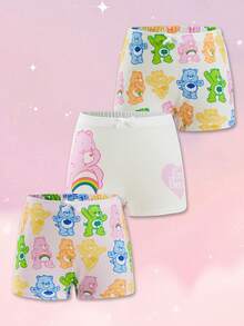 SHEIN X Care Bears 少女卡通印花蝴蝶結裝飾休閒日常四角內褲 - 白色 - 查看 3