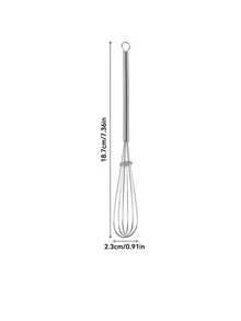 1/2/3pcs 7Inch Stainless Steel Stir Egg Cream Hand Egg Beater Whisk For Kitchen Blender Mixer Stirring Beating Daily Baking Essentials Holiday Essentials - Silver - View 8