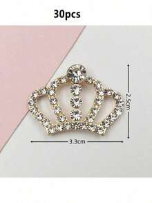 30/60Pcs Mini Crown Shaped Rhinestone Charms, Crystal Crown Decorations For DIY Crafts, Jewelry, Nail Art, Sewing Accessories - multicolor - View 10