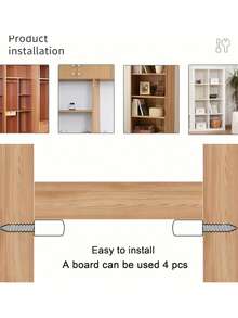 30Pcs/20Pcs/10Pcs Shelf Bracket Screws Pegs Laminate Support Self-Tapping Screw With Non-Slip Sleeve Cabinet Glass Holder Partition Nail And Easy To Install, Featuring A Sleek Metallic Appearance - multicolor - View 6