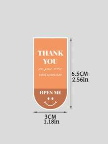 SHEIN 50/100/200 Piezas Etiquetas Adhesivas Rectangulares Lindas para Sellar Cajas de Regalo y Embalaje - Ver 5