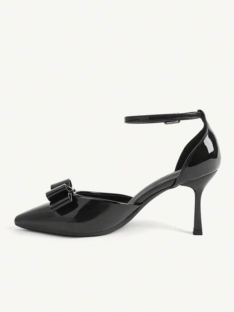 CUCCOO CHICEST Pointed Stiletto Black Bow Women's High Heels Shoes Fashionable And Sexy Four-Season Commuting Daily Versatile Simple Women's Hollow High Heels