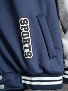 Jaket Baseball Berkerudung Keren untuk Remaja Musim Gugur/Dingin, Potongan Longgar - MultiWarna - View 5