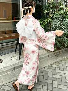 Irokai 日式傳統夏季女款浴衣和服配件腰帶 - 白色 - 查看 1