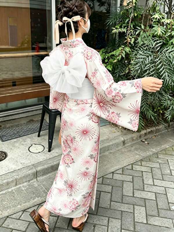 Irokai Japanese Traditional Summer Women's Kimono Yukata Accessories Obi Belt