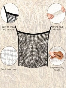 1 Hay Net, Suitable For Horses And Goats - Slow Feeder, Large Opening Design, Easy To Fill, Nylon Feeding Bag - Multicolor - View 2