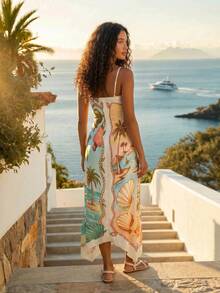 CAJUNI Women's Floral Print Casual Vacation Summer Slip Dress - Multicolor - View 2