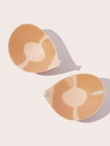 Lignisse Breathable Sticky Bra With Ventilation Design, Invisible Strapless Self-Adhesive Push Up Silicone Bra For Women Backless Deep V Summer Party Dress - Apricot - View 6