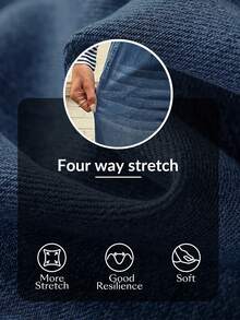 SHEIN Essnce Summer Casual Tummy Control Compression Fit High Waist Drawstring Wide Leg Flattering Daily Wear Comfortable Jeans For Women Everyday Night Out Blue - Dusty Blue - View 8