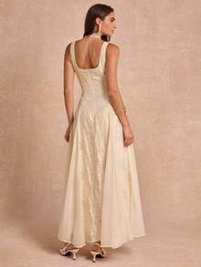 Enchnt Premium Pre-Fall Romantic Women's Elegant Apricot Tencel Embroidered Exquisite Slimming Dress,Birthday Dress,Festival Outfits,Casual Dress - Apricot - View 7