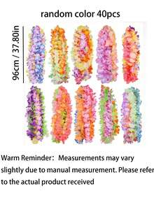 40/45 pezzi di ghirlande di fiori hawaiani, ghirlande di fiori in stile tropicale hawaiano, ghirlande di fiori hawaiani riutilizzabili per decorazioni di feste, bomboniere a tema fiori hawaiani, adatte per feste in spiaggia, compleanni, luau hawaiani e decorazioni, matrimoni festivi - Multicolore - Visualizzare 7