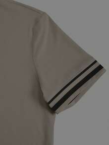 Manfinity Homme Conjunto de camiseta de manga corta, cuello redondo, holgada y casual para el verano - Gris - Ver 4