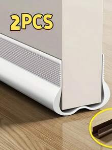 SHEIN 2pcs Adjustable Soft Rubber Door Draft Strips - Waterproof Windproof Noise-Reducing Insect-Proof Sealing Strips, Reusable Adhesive Door Bottom Protectors, Suitable For All Door Types, -Saving Soundproofing - 2pcs - View 9