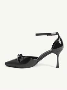 CUCCOO CHICEST Spitze Stiletto Schwarze Schleife Damen High Heels Schuhe Modisch Und Sexy Vier-Jahreszeiten Pendeln Täglich Vielseitig Einfach Damen Cut Out High Heels - Schwarz - Übersicht 6