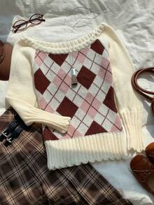 Comfortcana Fall Winter 2026/Summer/Casual/Y2k Clothes/Cute Tops/Halloween/Festival Outfits/School/Polka Dot/Off - Multicolor - View 4