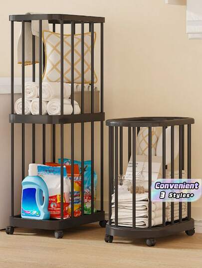 Home Use Dirty Clothes Basket, Waterproof Bathroom Yoga Mat, Fitness Equipment Storage Bin, Large Capacity Narrow Slot Dirty Clothes Bin With Wheels.