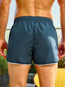 Manfinity KASUA Pantalones cortos de playa con ribete de contraste para hombre - Agua verde azul - Ver 2