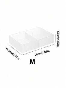 Zazumi 1 件简约日式收纳盒带隔板 - 桌面磨砂收纳篮，用于餐具、化妆品、抽屉隔板 - 白色 - 查看 8