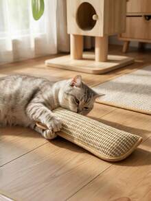 Sisal Cat Scratcher Board With Catnip Pillow Toy, Interactive Scratch Mat For Self-Entertainment, Durable Dental Chew Toy For Healthy Teeth & Happy Cats - Multicolor - View 3
