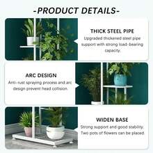 Plant Stand, 3/4/5/6/7/8 Tiers Optional, Multi-Tier Rack, Indoor/Outdoor Plant Display Stand, Suitable For Patio Garden, Living Room, Corner Balcony And Bedroom - White - View 5