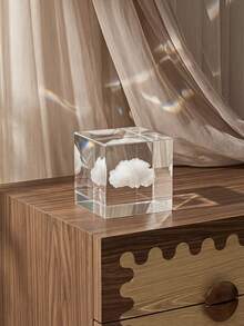 Cirelle 1pc Dreamy Cloud Crystal Figurine – Light Refracting Polished Finish – Office Desktop & Bedroom Accent – Sentimental Housewarming & Birthday Gift - multicolor - View 2