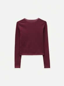 Nöista Atasan Rajut Pas Badan Warna Burgundy, Lembut, Elastisitas Luar Biasa, Elegan dan Praktis, Cocok untuk Musim Semi dan Gugur, Pesta, Kencan. Merupakan Pakaian Wajib dalam Lemari Pakaian Modern Apa Pun. - Chocolate Brown - View 7