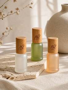 Madebyblanc 1/3 Reusable Perfume Essential Oil Bottle, Portable Travel Perfume Bottle, Morandi Split Bottle, Suitable For DIY Perfume And Aromatherapy, Holiday Birthday Gift (The Lid Is Made Of Wood, The Actual Lines And Colors Are Slightly Different) - Multicolor - View 10