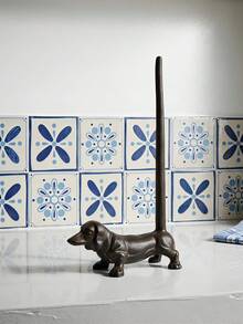 Cirelle 1Pc Animal-Shaped Iron Paper Towel Holder, Vintage Cast Iron Dog/Crocodile Roll Stand, Rust-Resistant Sturdy Kitchen Counter Organizer, Farmhouse Decor Accessory For Dining Room, Living Room & Home, Multiple Styles Available - multicolor - View 7