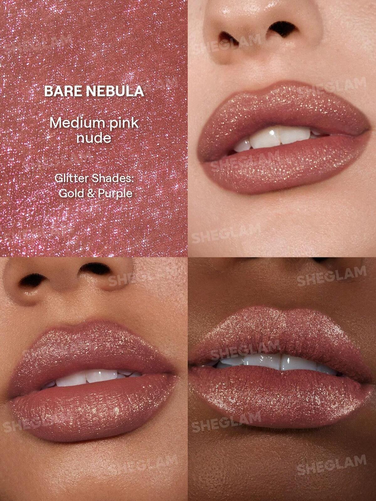 Stardust Swipe Glitter Liquid Lipstick-034 Bare Nebula